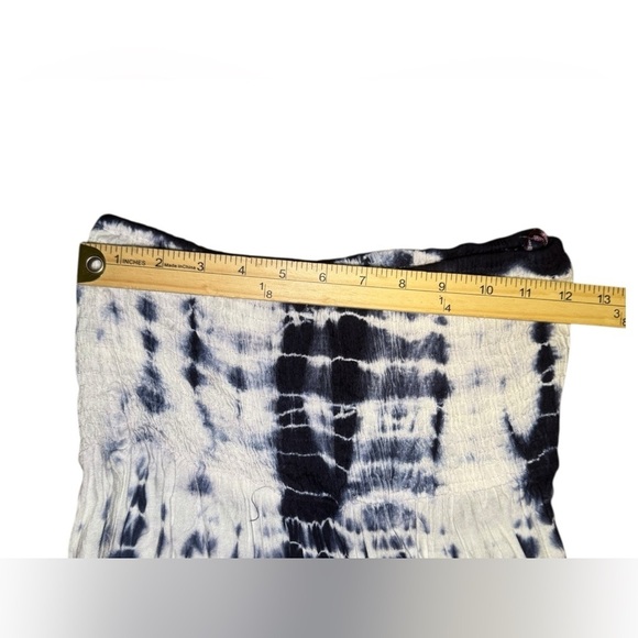 Womens Raviya Tie Dye Strapless Smocked Maxi Dress Cover up Medium White Blue - Picture 7 of 16